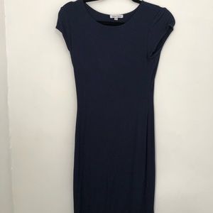 Navy blue bodycon midi dress